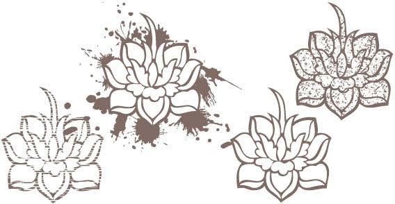 Lotus flowers vector