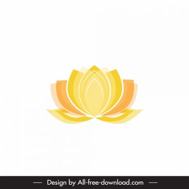 lotus icon flat symmetric shape outline