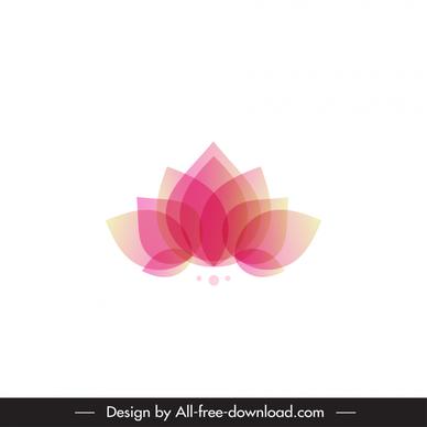 lotus logo icon blurred blooming outline