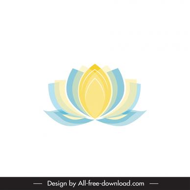 lotus logotype flat blooming sketch