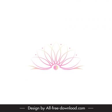 lotus logotype flat pink symmetrical outline