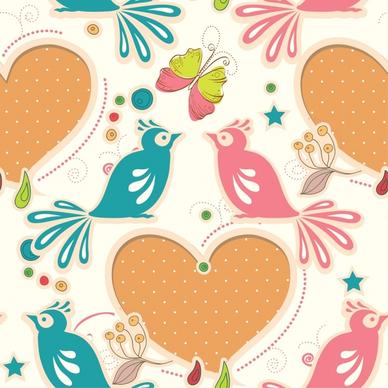 love birds pattern vector