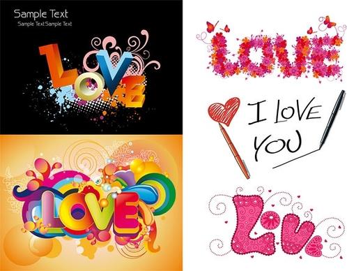 love love colorful pattern vector