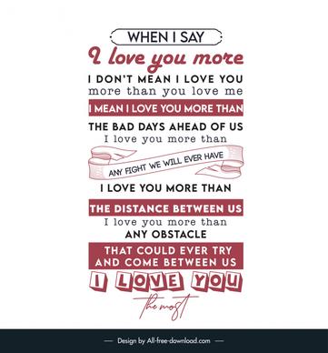 love quotes for him banner template elegant flat texts ribbon decor