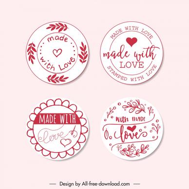   love stamp templates hearts leaf circle design 