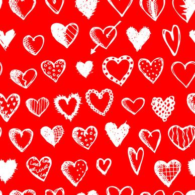 love with hearts patterns seamless vector set