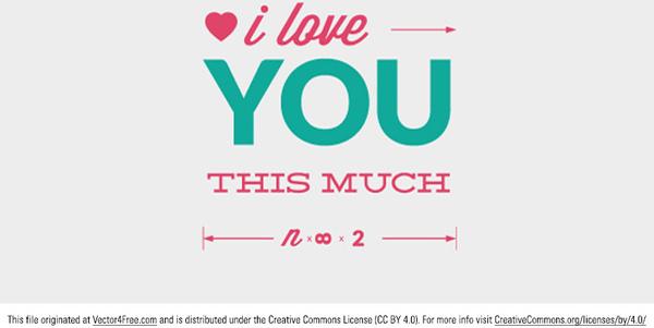 love you vector typographic message
