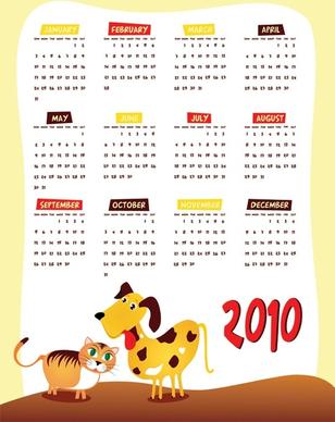 lovely 2010 calendar vector