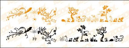 Lovely animal and plant material vector