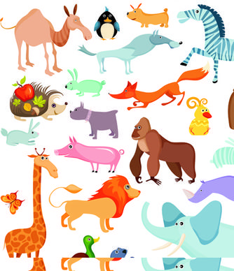 lovely animals design elements