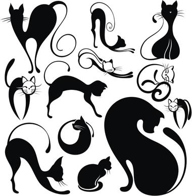 lovely animals vector silhouettes