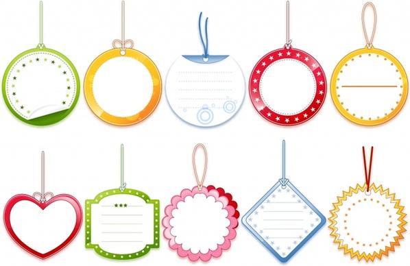 tags templates modern circle serrated heart polygon shapes