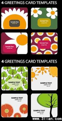 greeting card templates nature themes colorful classical decor