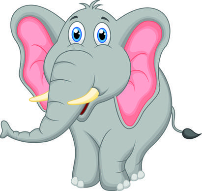 lovely cartoon elephant vector