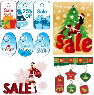 lovely christmas discount sales vector