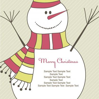 christmas banner snowman icon decor colored flat sketch