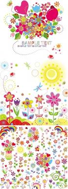 lovely flower children illustrator vector
