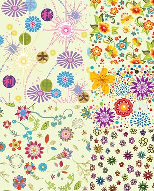 lovely flowers backgrounds vector graphic