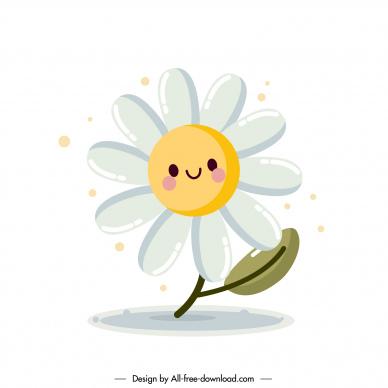 lovely little daisies design elements cute stylized cartoon