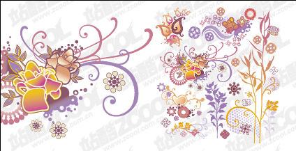 Lovely style pattern element vector material