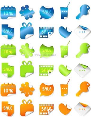 lovely threecolor stickers vector angular