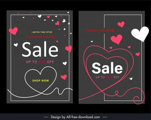 lovely valentines day sale template cute handdrawn hearts