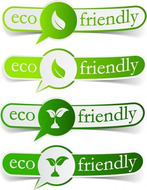 ecology labels templates green 3d sketch