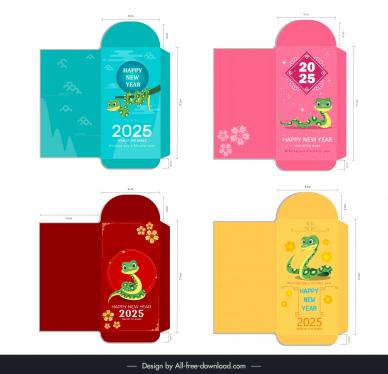 lucky money envelope templates collection cute snakes decor