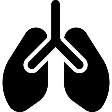 lungs sign icon flat silhouette symmetry outline 