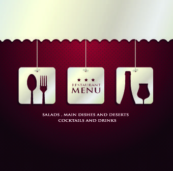 luxurious restaurant menu vector set