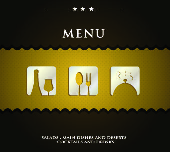 luxurious restaurant menu vector set