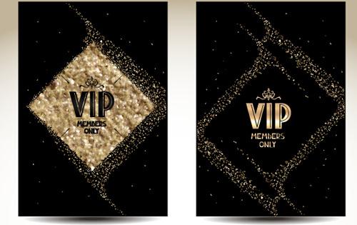 luxurious vip gold card vectors