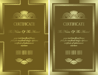 luxury certificate template card vector