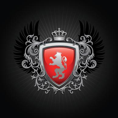 luxury coat of arms design elements vector graphics