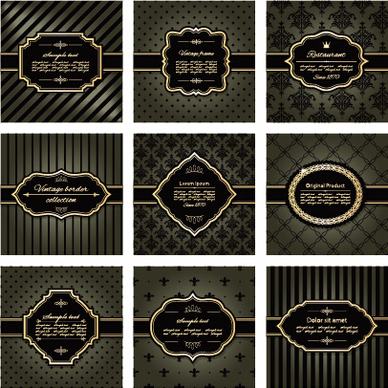 luxury frames with retro background art vector