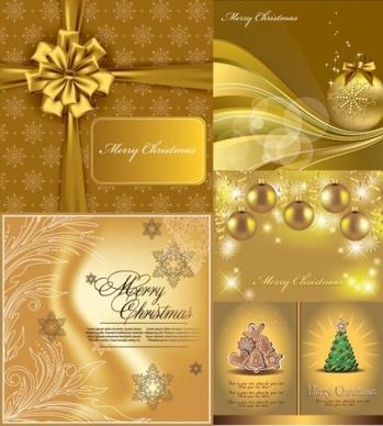 luxury gold christmas background vector set