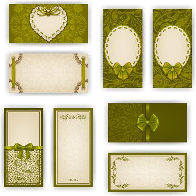 luxury holiday greeting cards vector set