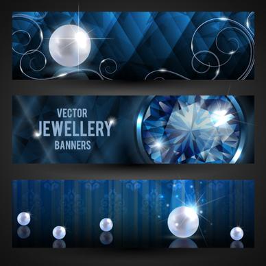 luxury jewelry banner vector