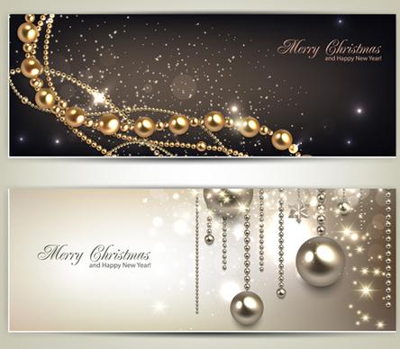 luxury jewelry christmas banners vector set