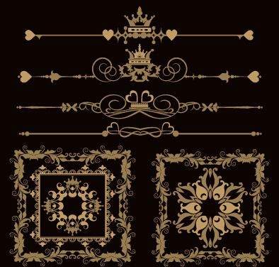 luxury ornaments borders with frame vector