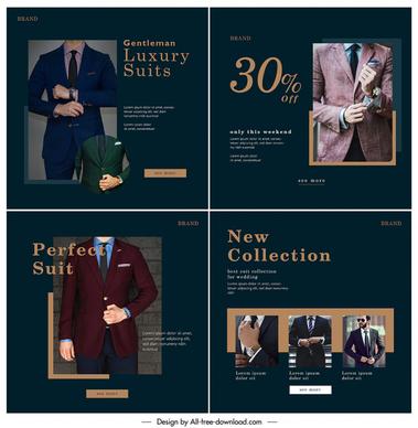 luxury suit instagram post sets luxury modern realistic decor