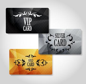 luxury vip cards set vector