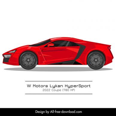 lykan hypersport car model template elegant side view sketch