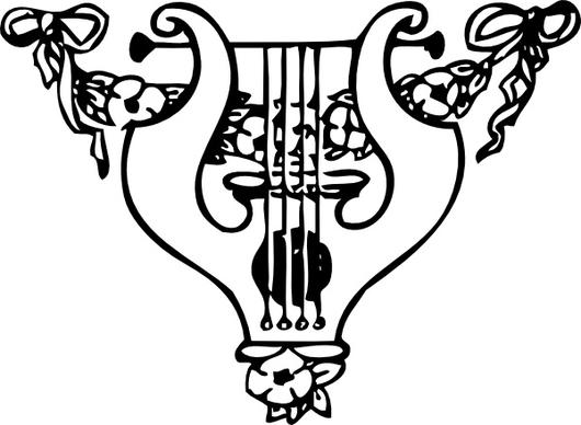 Lyre And Garland clip art