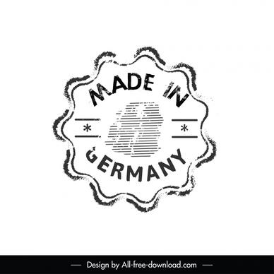 made in germany stamp flat retro sketch