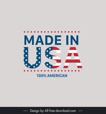 made in the usa 100 america sign template flag texts stars decor