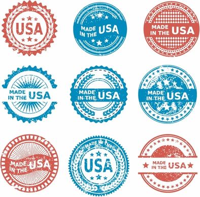Made in the USA patriotic Grunge icon set
