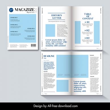 magazine layout template modern elegant navigation bar design