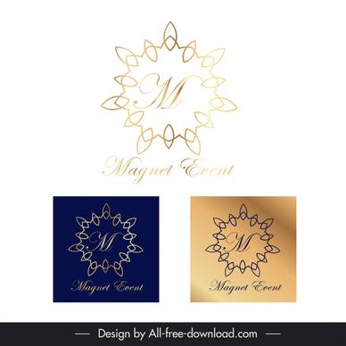 magnet eventz logo elegant luxury symmetric lines rounded shape