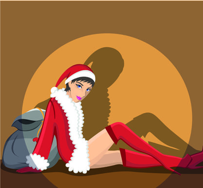 maiden and xmas costume vector